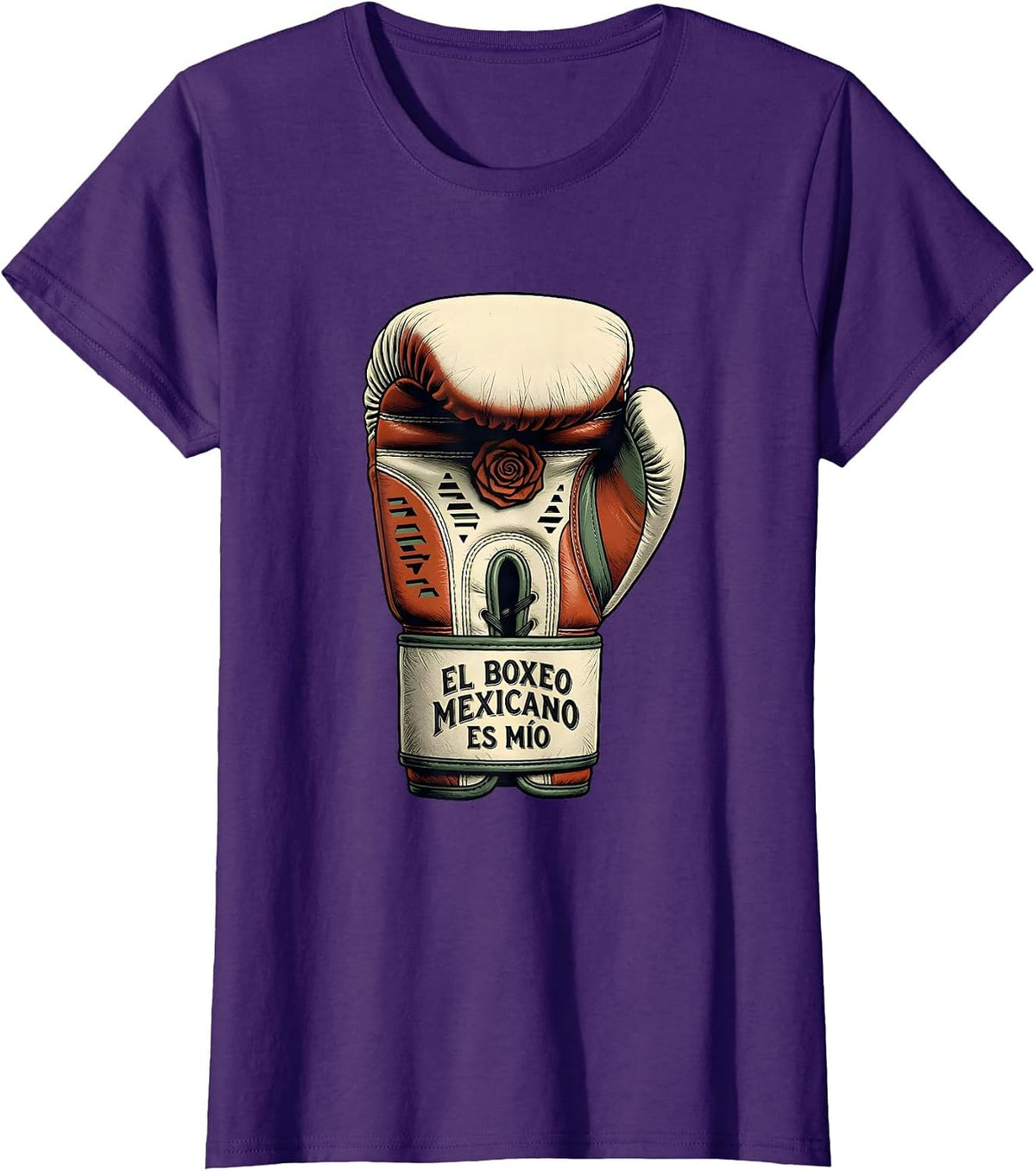 Women's El Boxeo Mexicano Es Mío Vintage Sign Painter Mexican Boxing T-Shirt - Purple