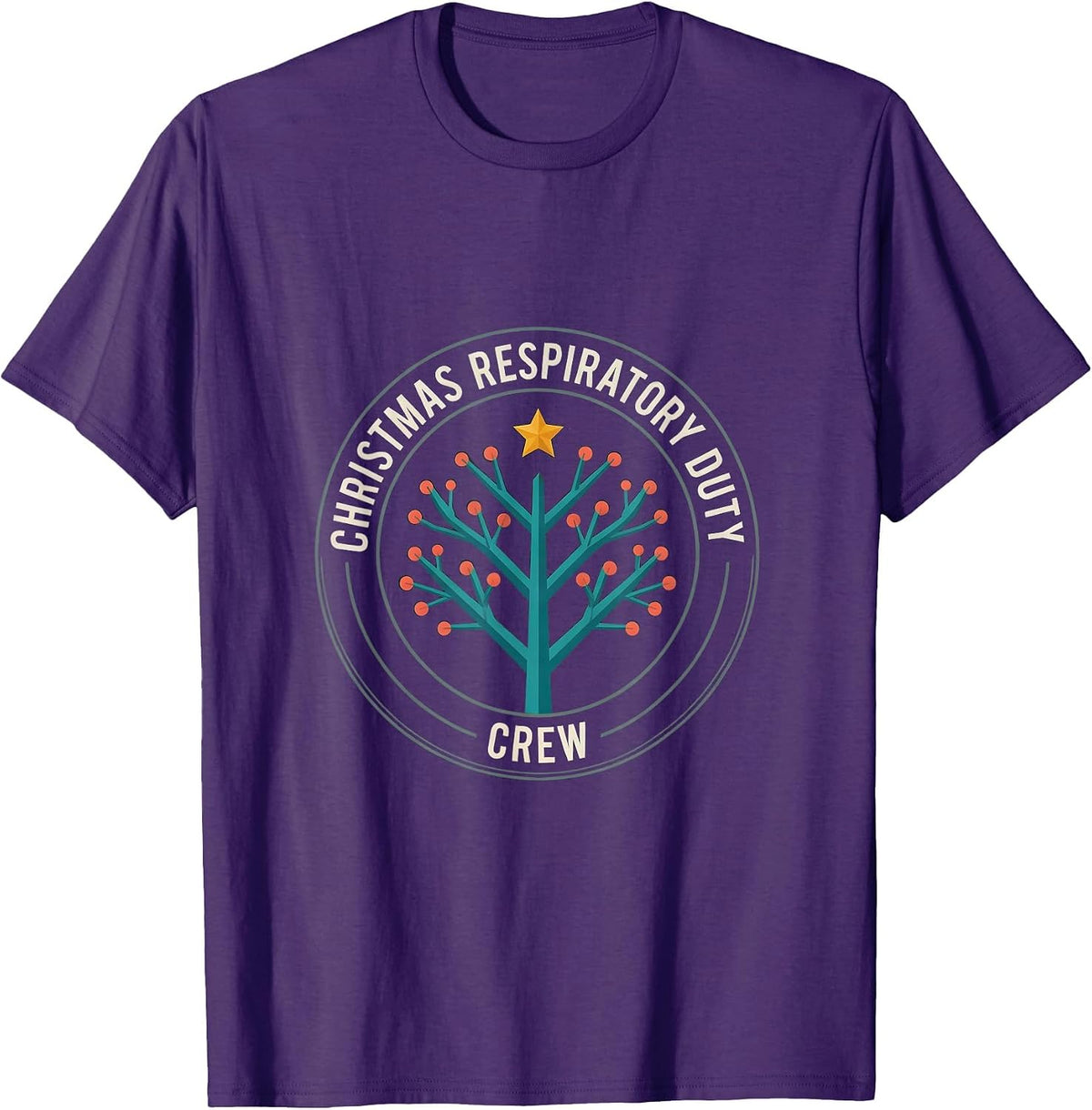Christmas Respiratory Duty Crew Funny Respiratory Therapist T-Shirt - Purple