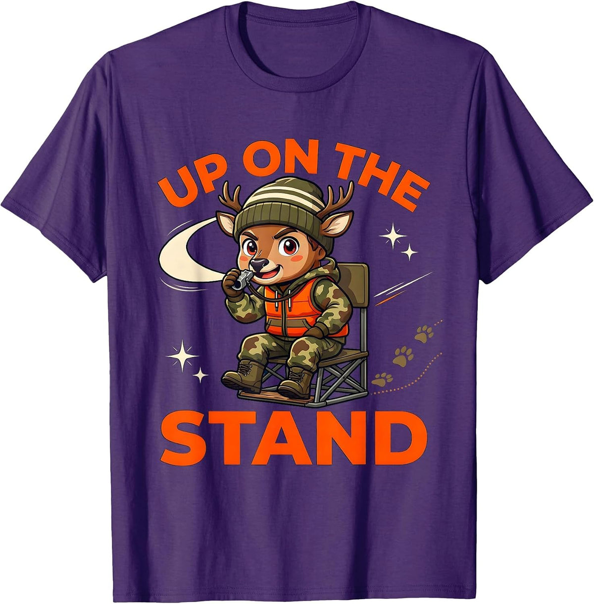 UP ON THE STAND Funny Whitetail Hunter Christmas T-Shirt - Purple