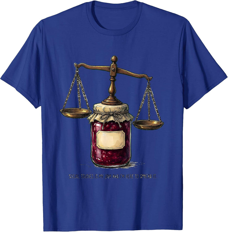 Social Studies Is My Jam And I'm Here To Spread It T-Shirt - Royal Blue