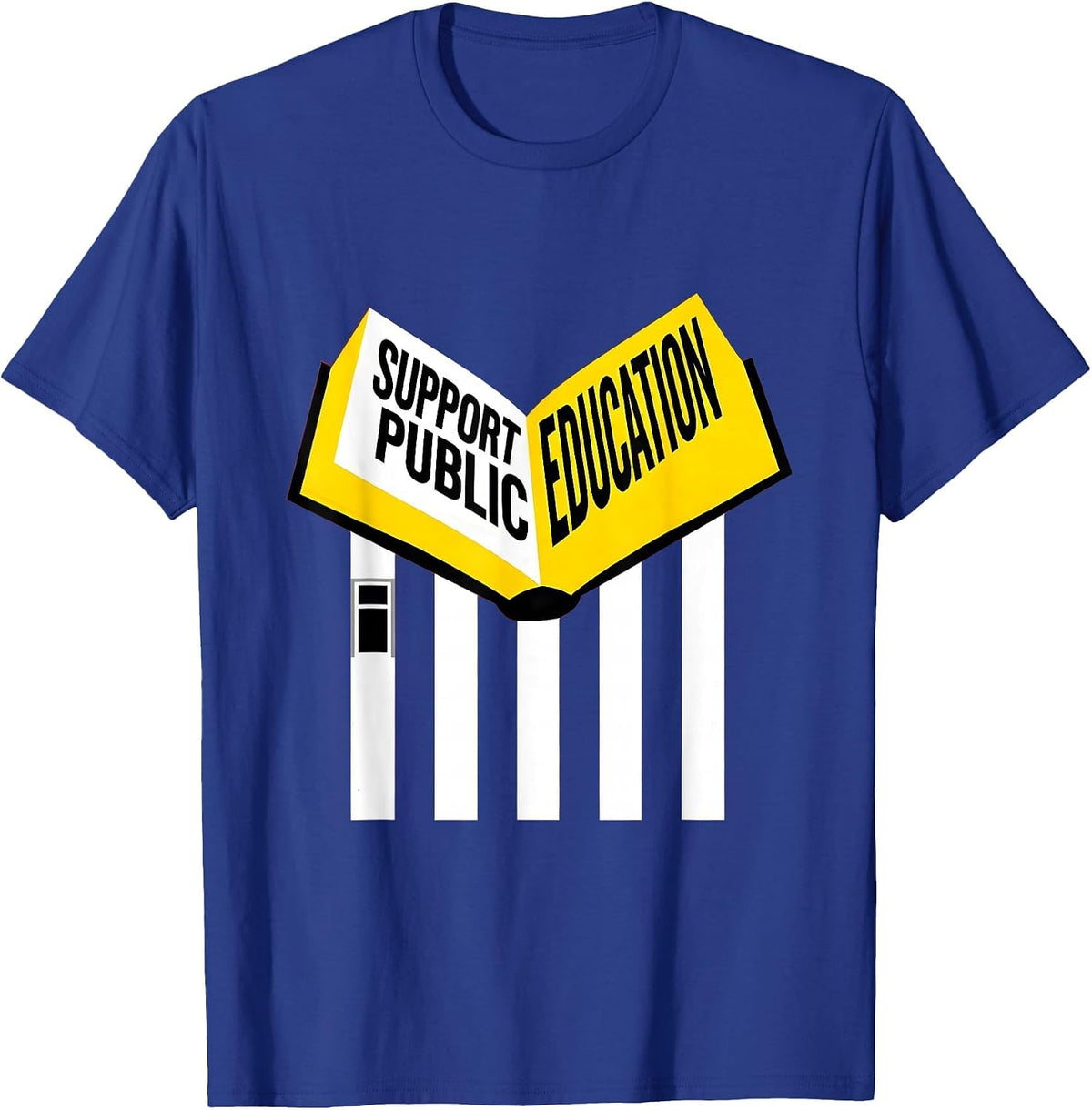 Support Public Education Bauhaus Teacher Red For Ed Protest T-Shirt - Royal Blue
