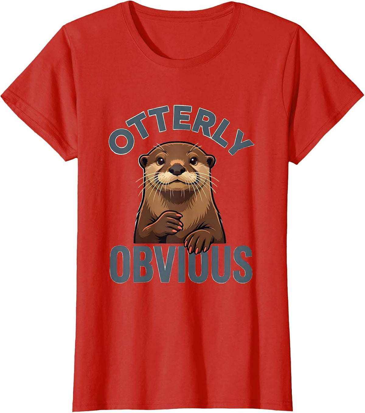 Otterly Obvious Funny Otter Lover Gift For Kids Teens T-Shirt - Red