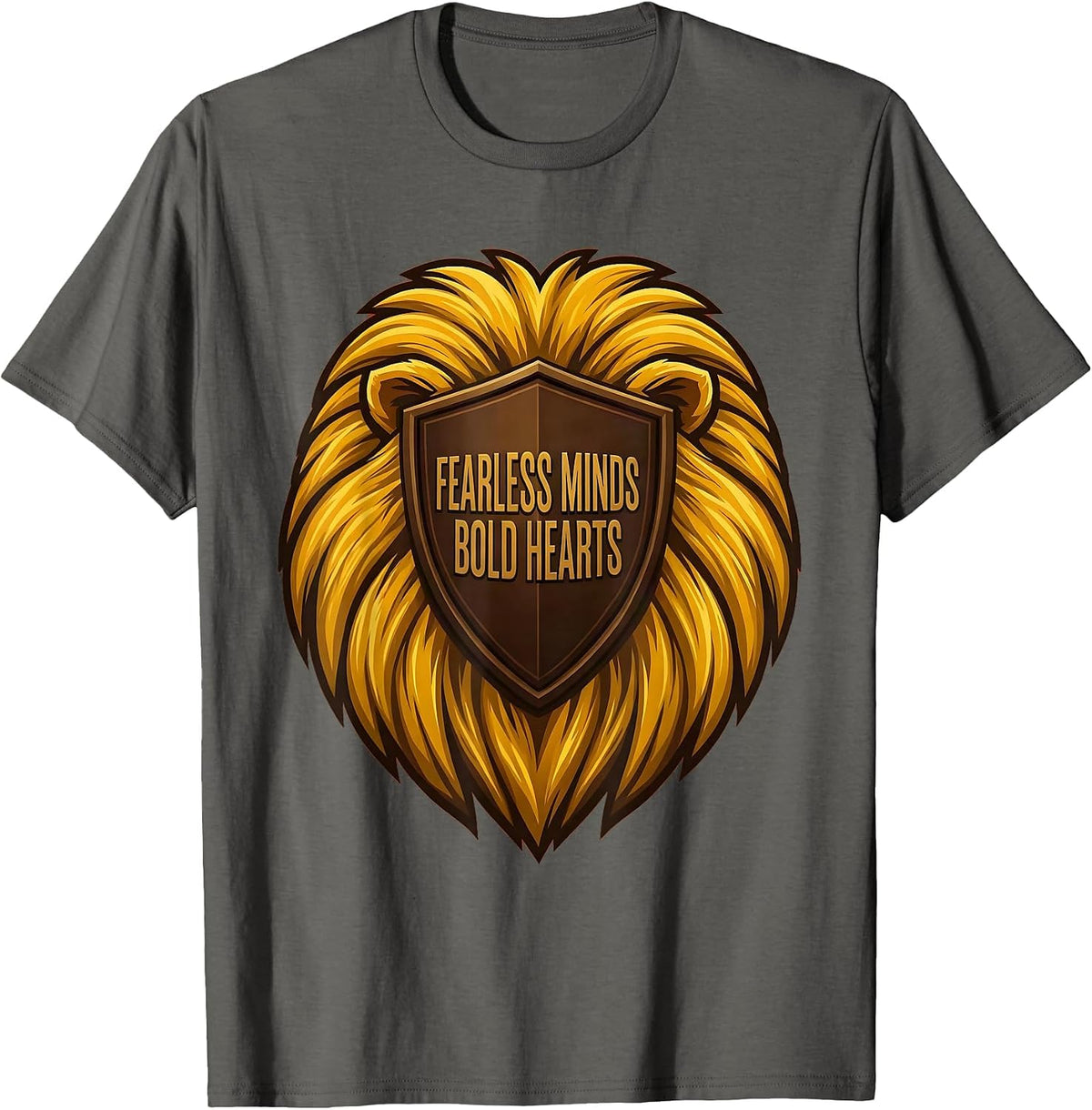 Isibindi House Fearless Minds Bold Hearts Design T-Shirt - Asphalt Grey