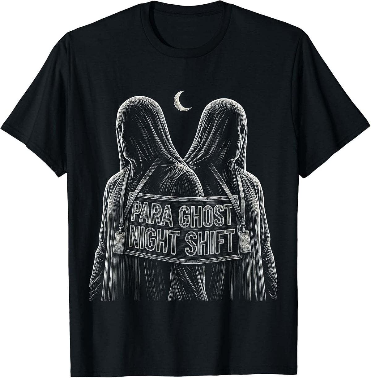 Men's Para Ghost Night Shift Funny Paraprofessional Halloween T-Shirt - Black