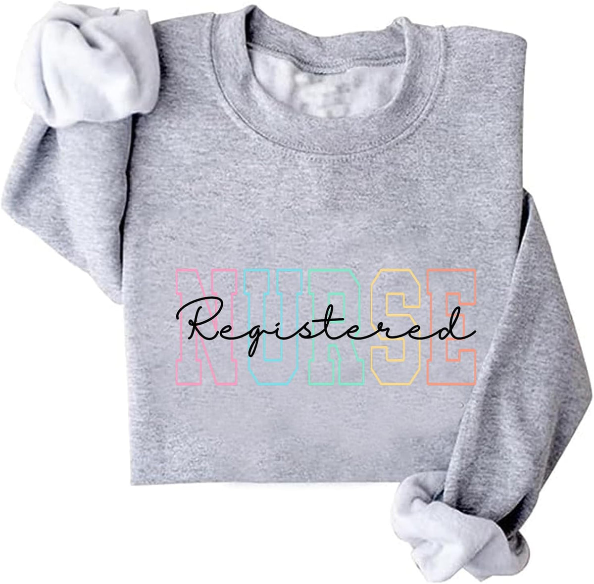 Registered Nurse Sweatshirt Women Crewneck RN Nurse Sweatshirt - Gray