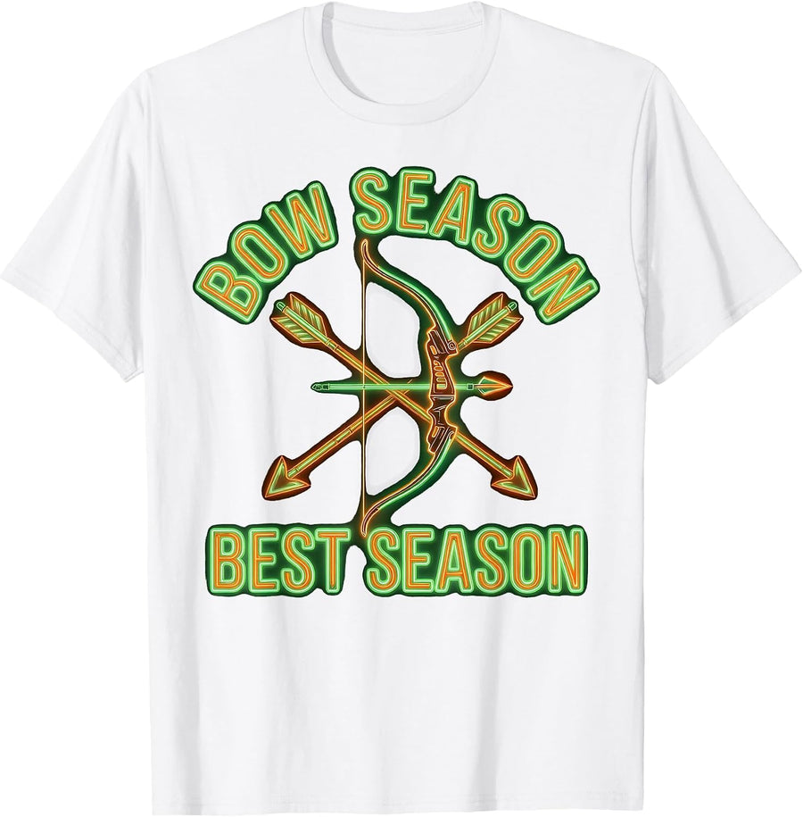 Bow Season Best Season Archery Hunting Design T-Shirt - White