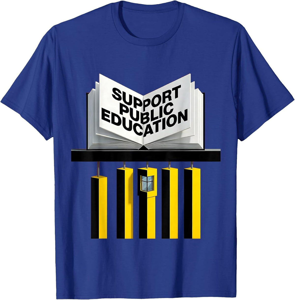 Men's Support Public Education Bauhaus Teacher Red For Ed Protest T-Shirt - Royal Blue