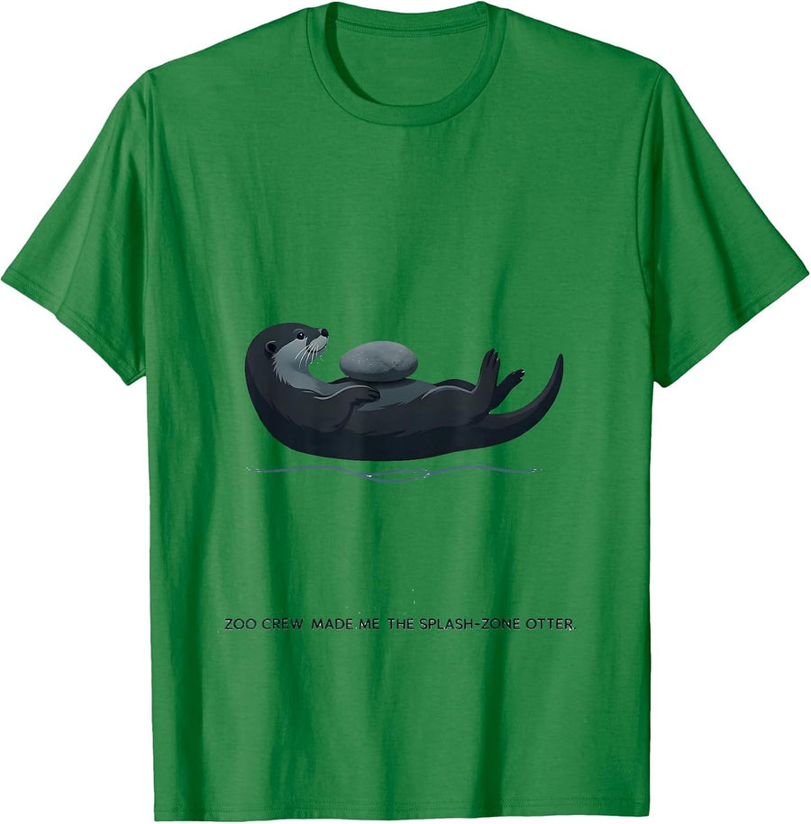 Men's Zoo Crew Made Me The Splash-Zone Otter Funny Animal Humor T-Shirt - Kelly Green