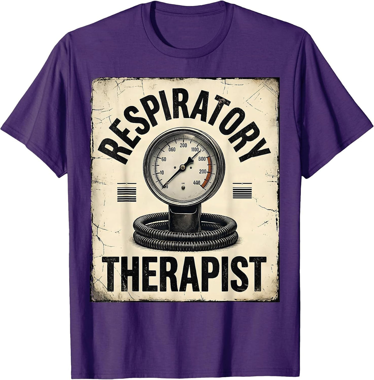 Respiratory Therapist Distressed RT Profession Pride T-Shirt - Purple