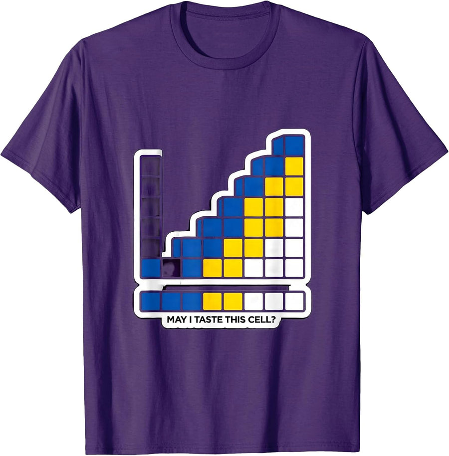 Men's May I Taste This Cell Funny Periodic Table Chemistry Teacher T-Shirt - Purple