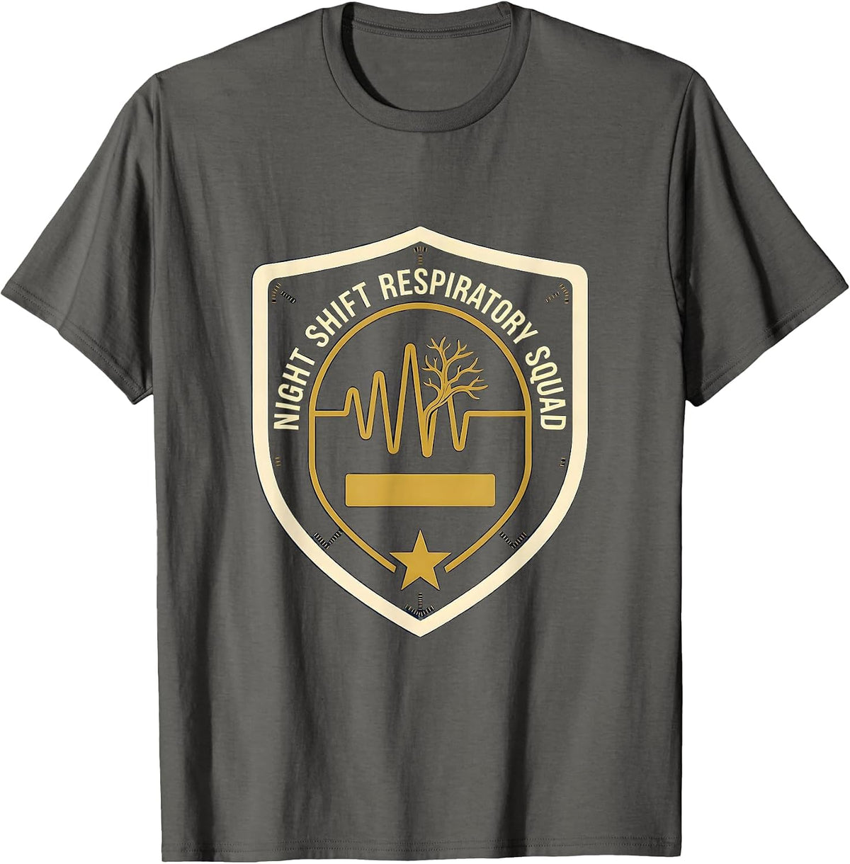 Men's Night Shift Respiratory Squad Funny Respiratory Therapist T-Shirt - Asphalt Grey