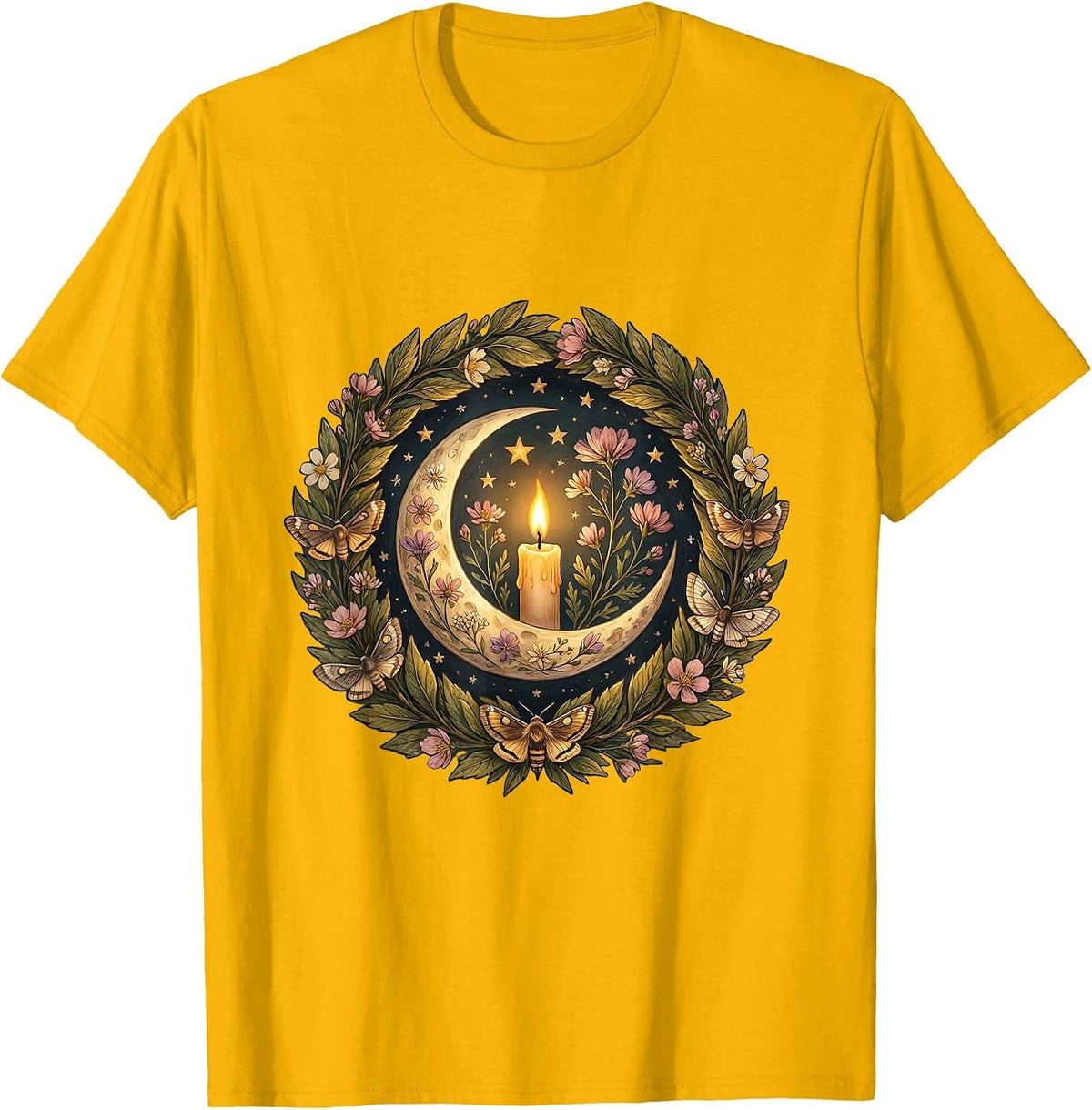 Aunt Sparkler Night Sky Celebration Graphic T-Shirt - Golden Yellow