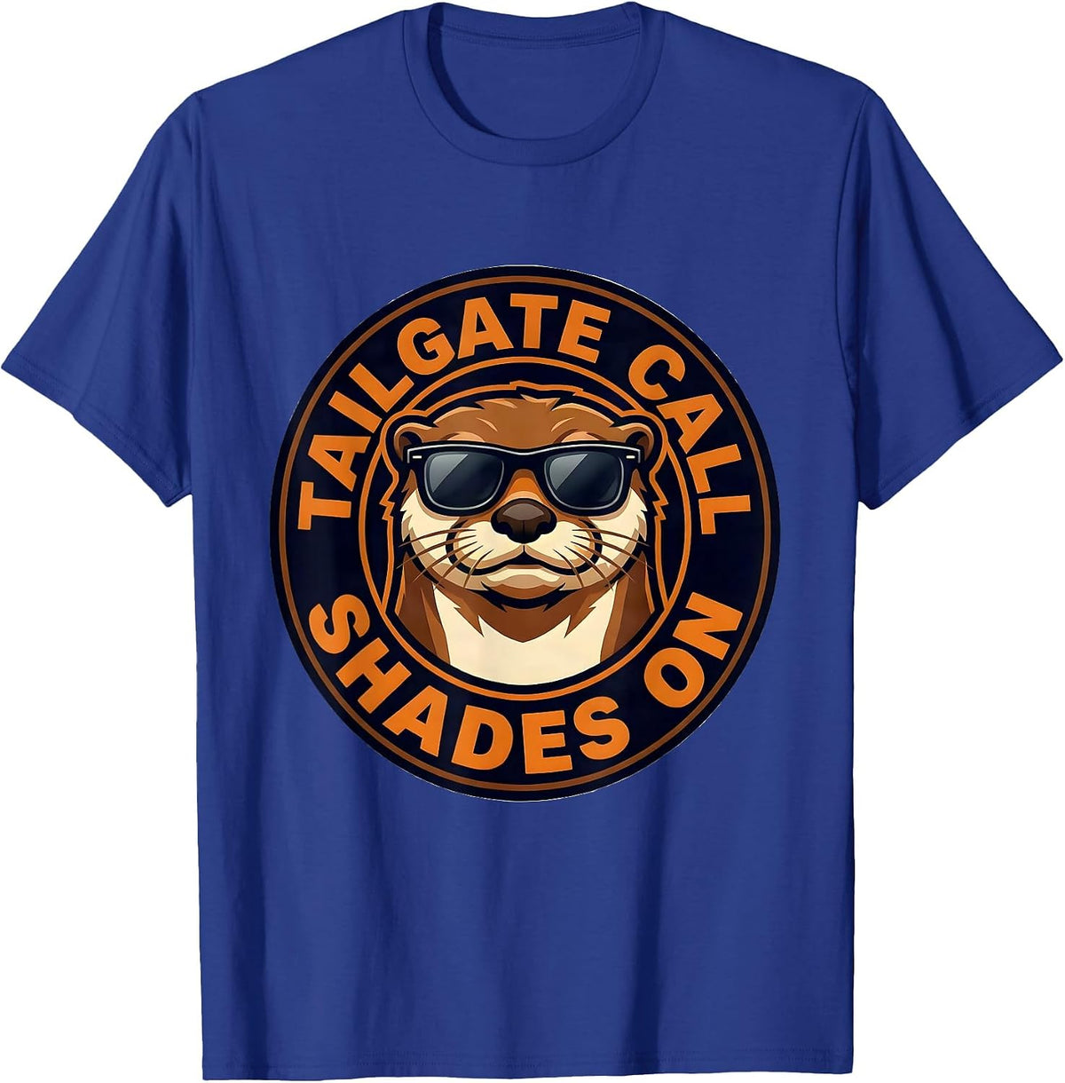 Men's TAILGATE CALL SHADES ON Mascot Logo College Fan Gear T-Shirt - Royal Blue