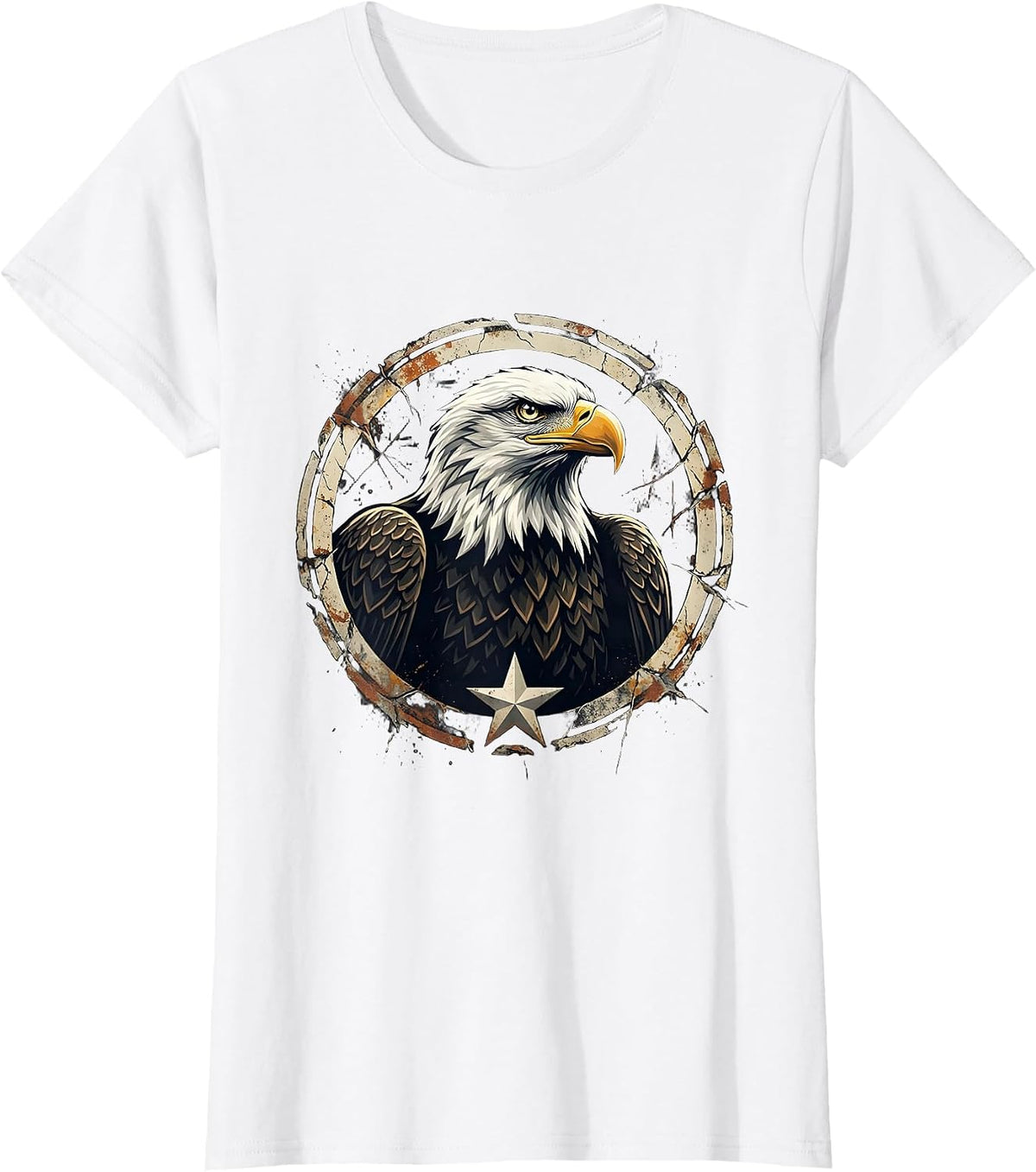 Bald Eagle Distressed Eagle Fan Family Pride T-Shirt - White