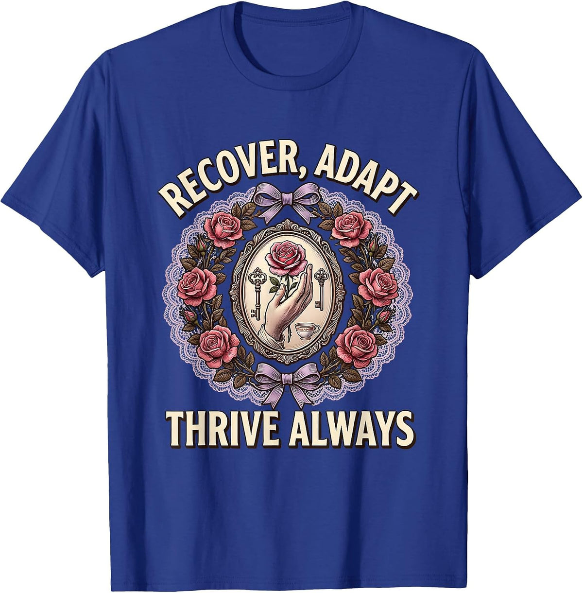 Recover Adapt Thrive Occupational Therapy Design T-Shirt - Royal Blue