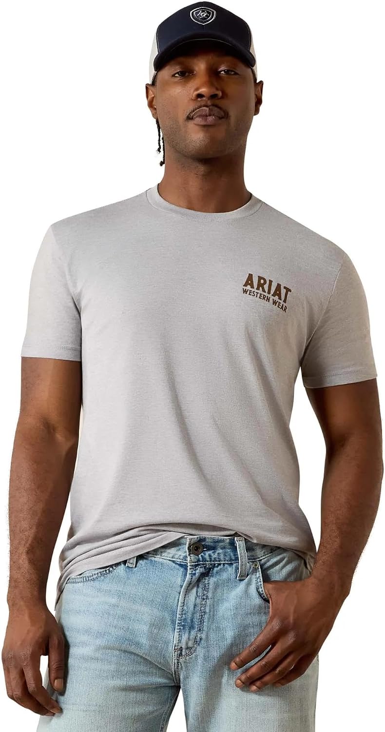 ARIAT Men's Outline Shop T-Shirt - Pewter