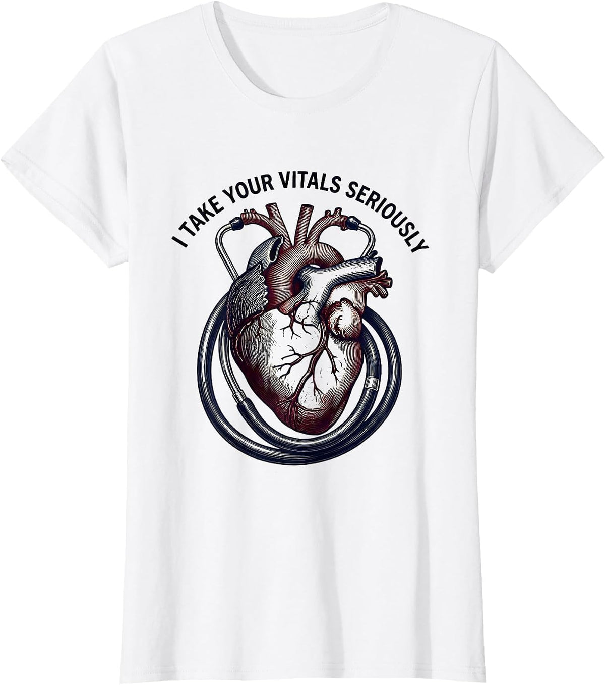 I Take Your Vitals Seriously Medical Assistant Design T-Shirt - White