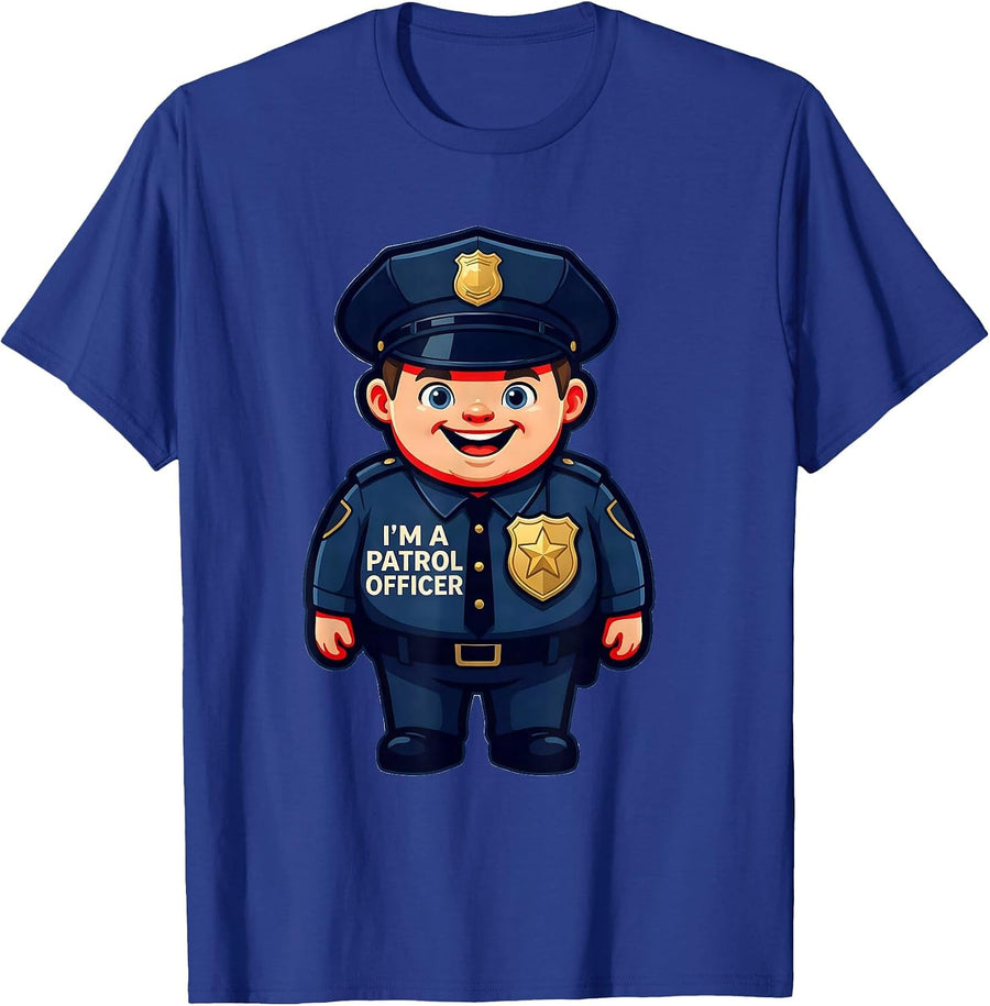 I'm A Patrol Officer Funny Kids Police Officer Role Play T-Shirt - Royal Blue