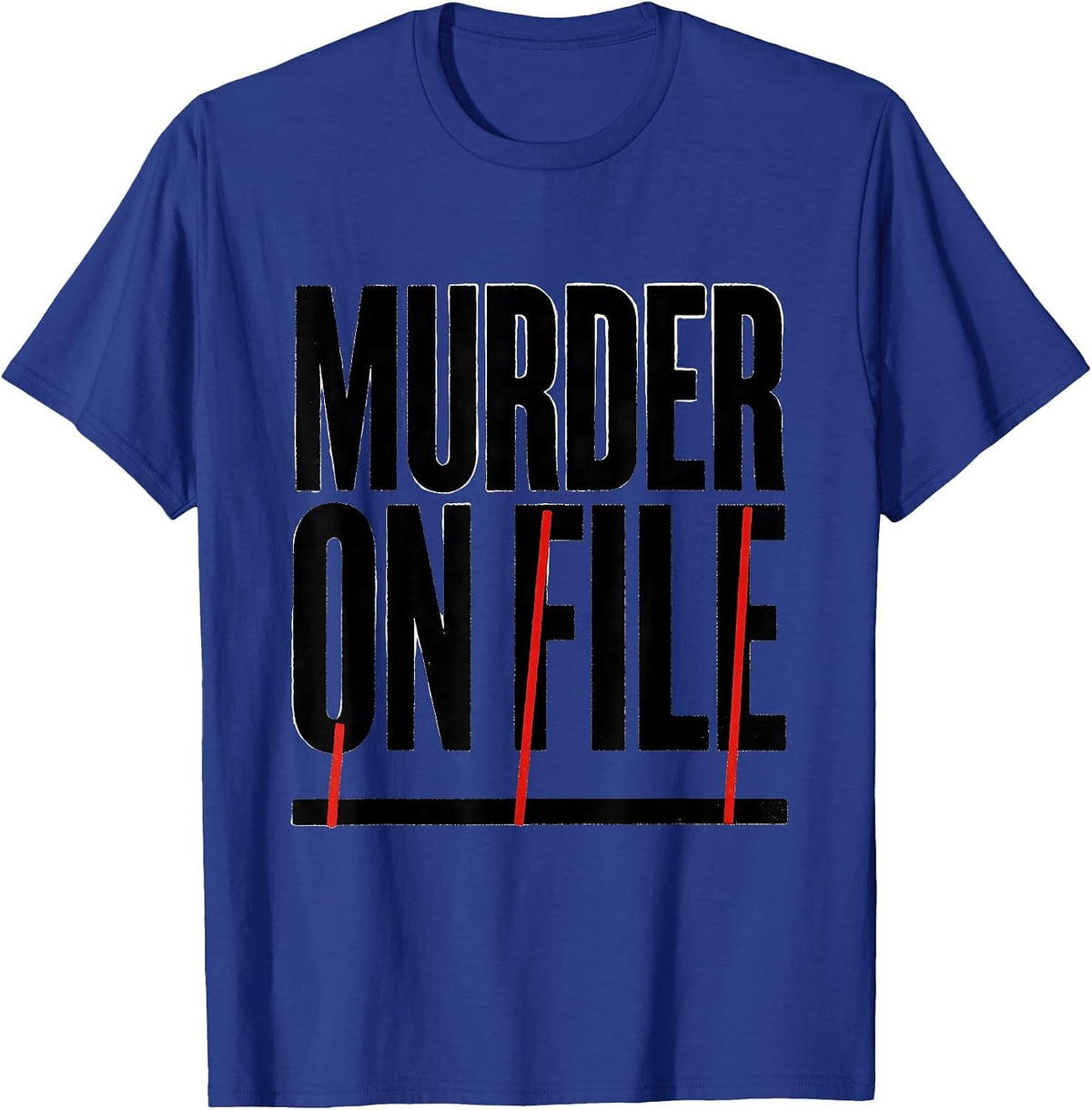 Murder On File Dark Humor Crow Raven Gothic Bird Lover T-Shirt - Royal Blue