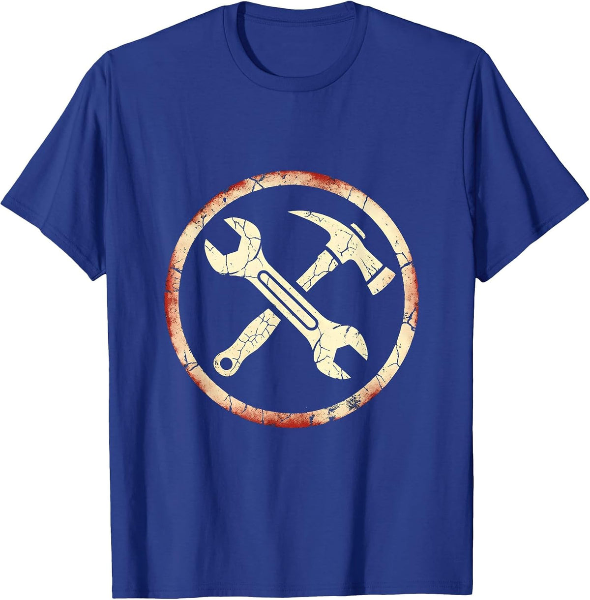 Labor Day Wrench and Pickaxe Crossed Tools Art T-Shirt - Royal Blue