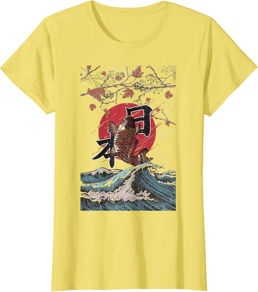 Koi Nishikigoi Carp Japan Ornamental Fish Japanese Fish T-Shirt - Lemon Yellow