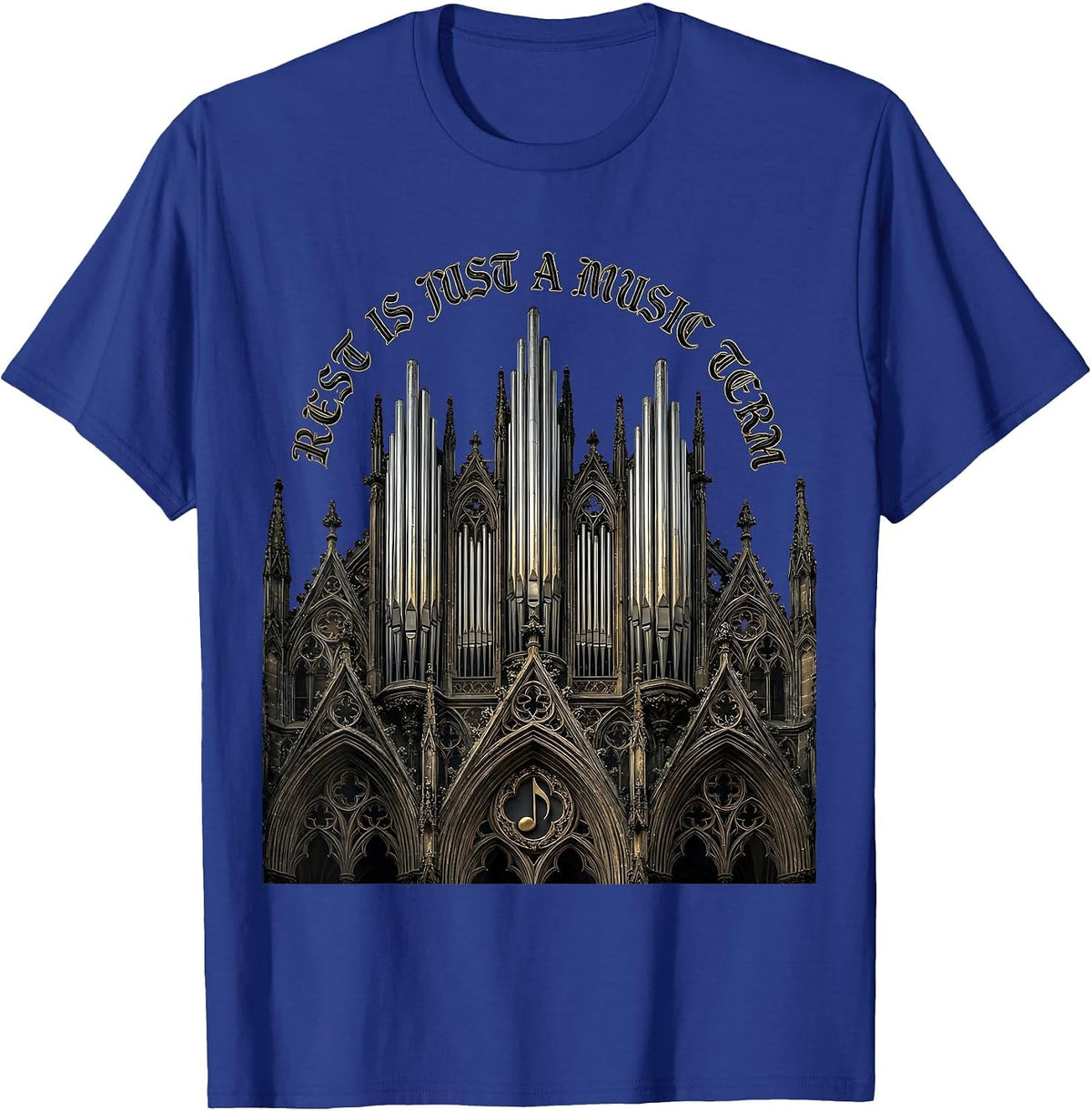 Rest Is Just a Music Term Music Teacher Design T-Shirt - Royal Blue