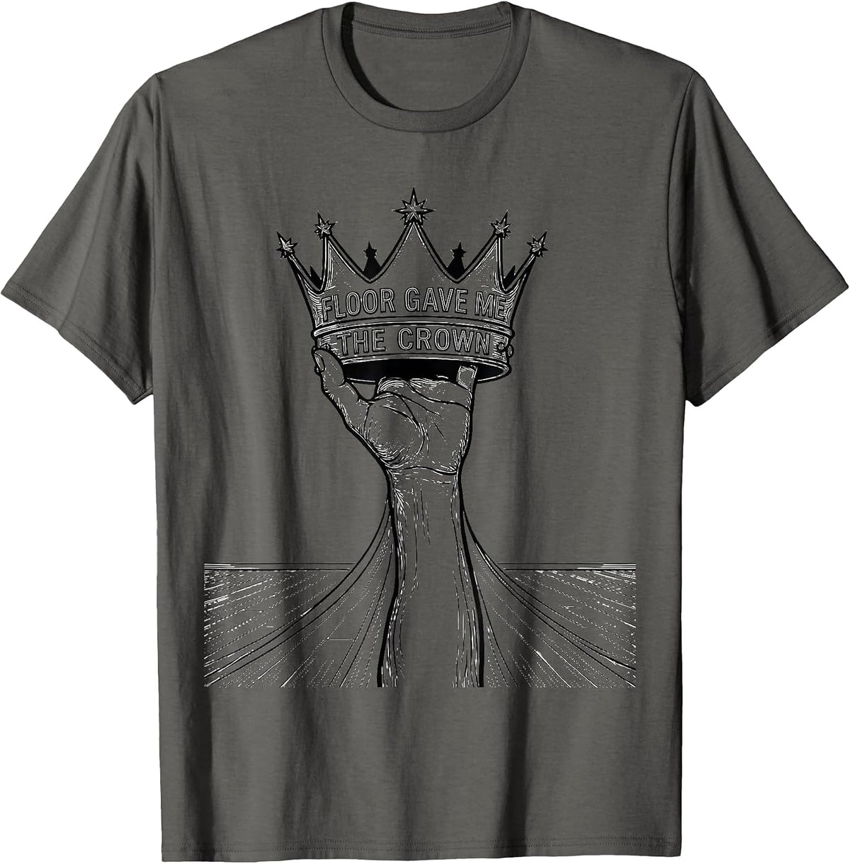 Floor Gave Me The Crown Retro Dance Queen Vintage 70s T-Shirt - Asphalt Grey