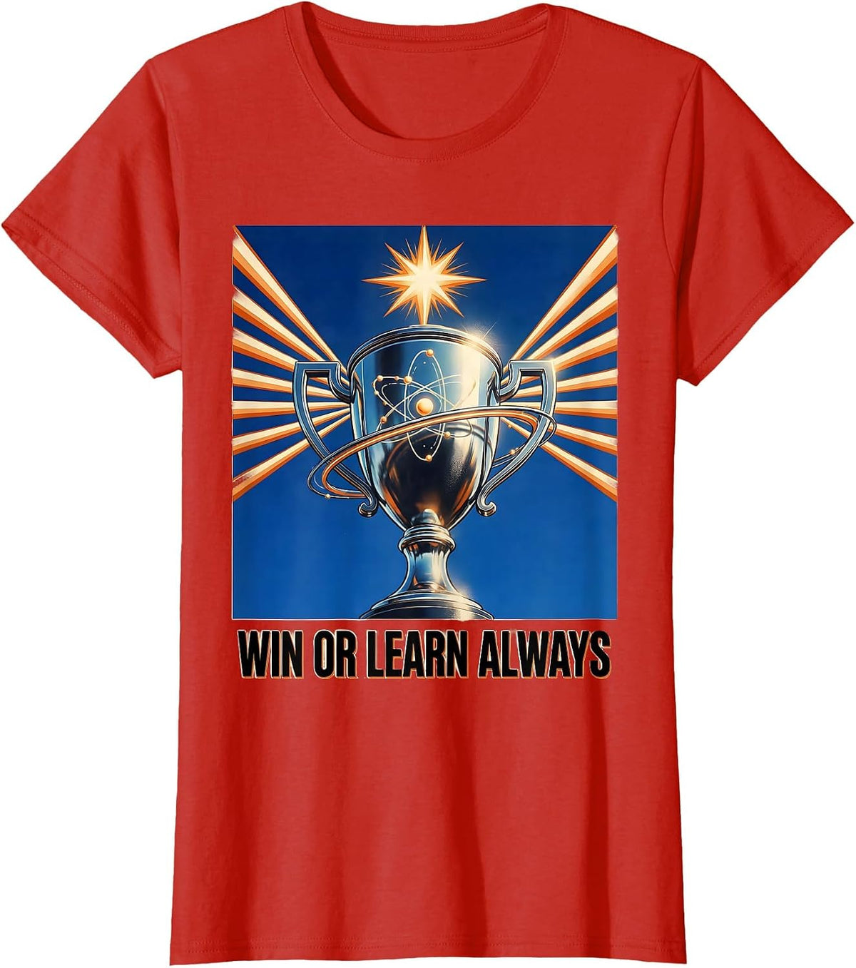 Win or Learn Always Wrestling Graphic Design T-Shirt - Red