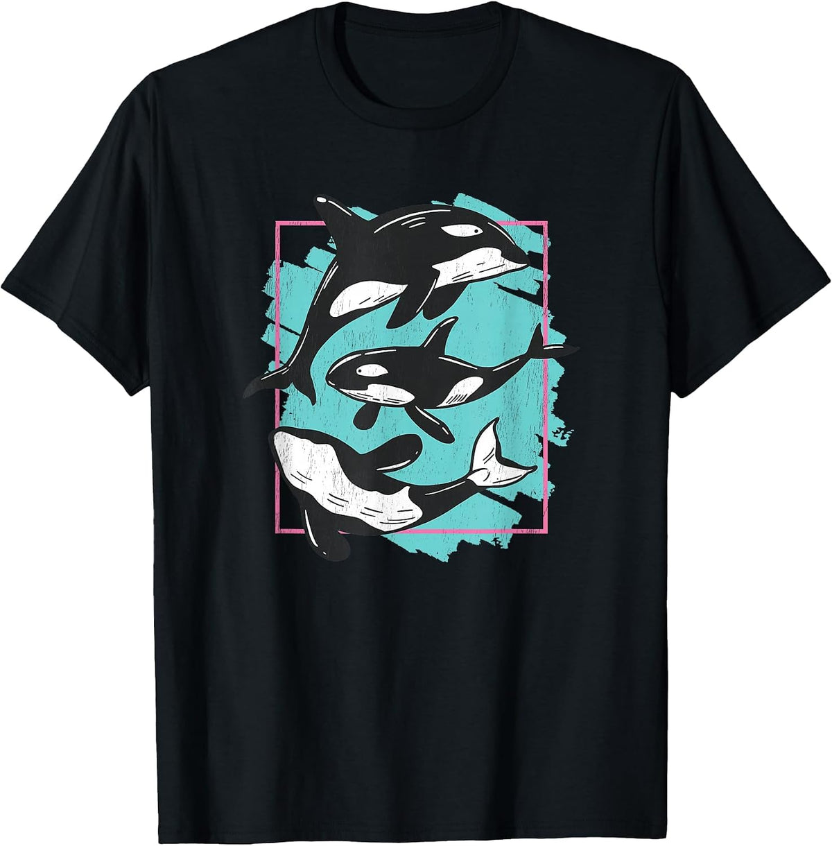 Save The Ocean Orca Whale Sea Life Friends Graphic for Women T-Shirt - Black