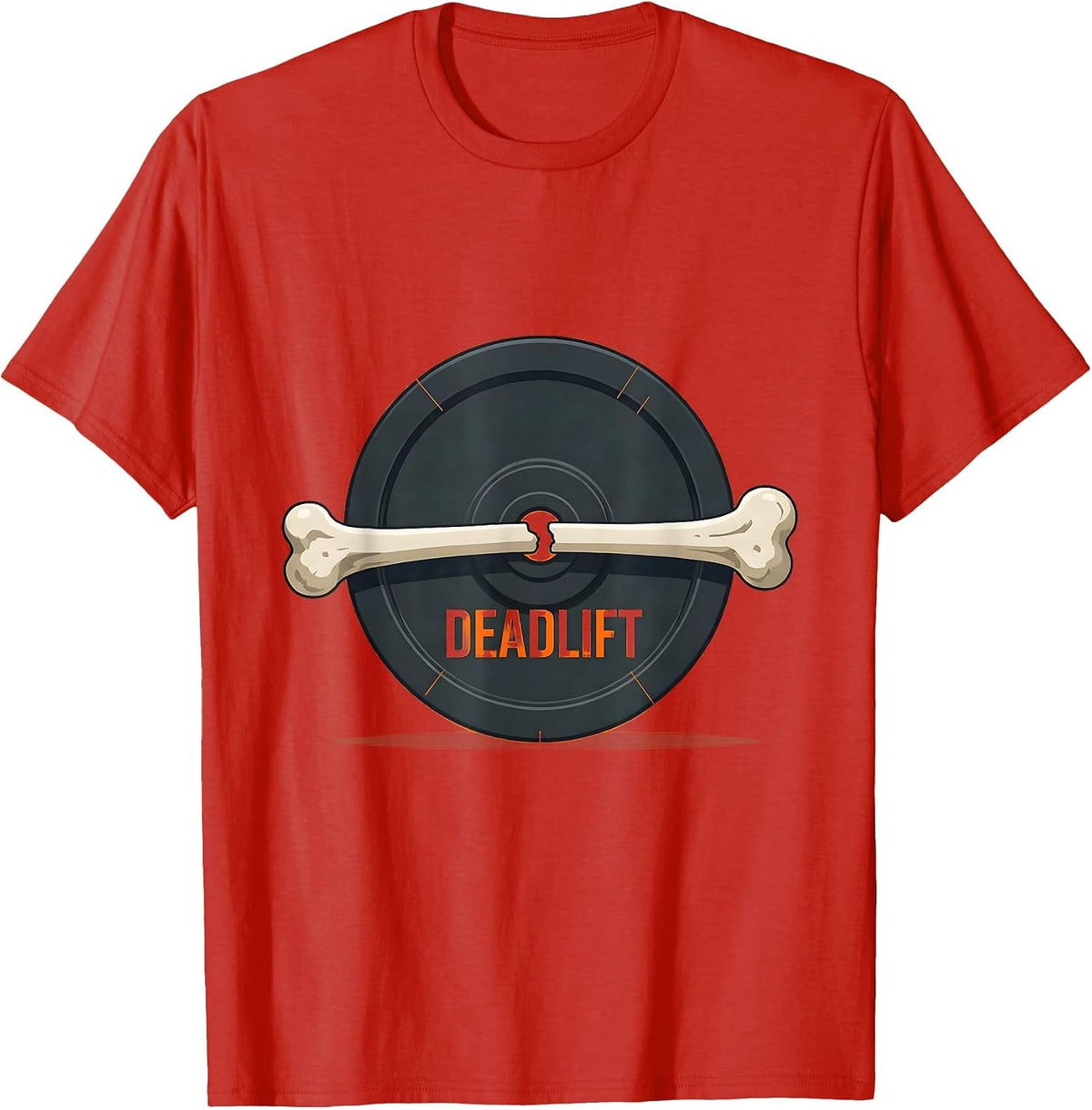 Men's Deadlift Funny Halloween Skeleton Weight Lifting Workout Gym T-Shirt - Red