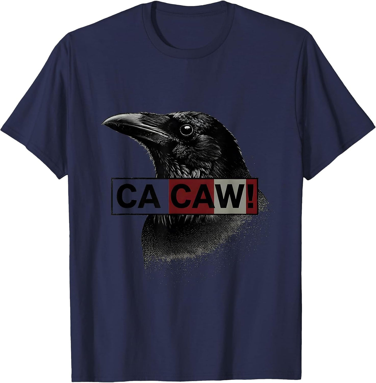 Men's Ca Caw! Funny F Caw F Crow Raven Dark Humor Gothic T-Shirt - Navy Blue