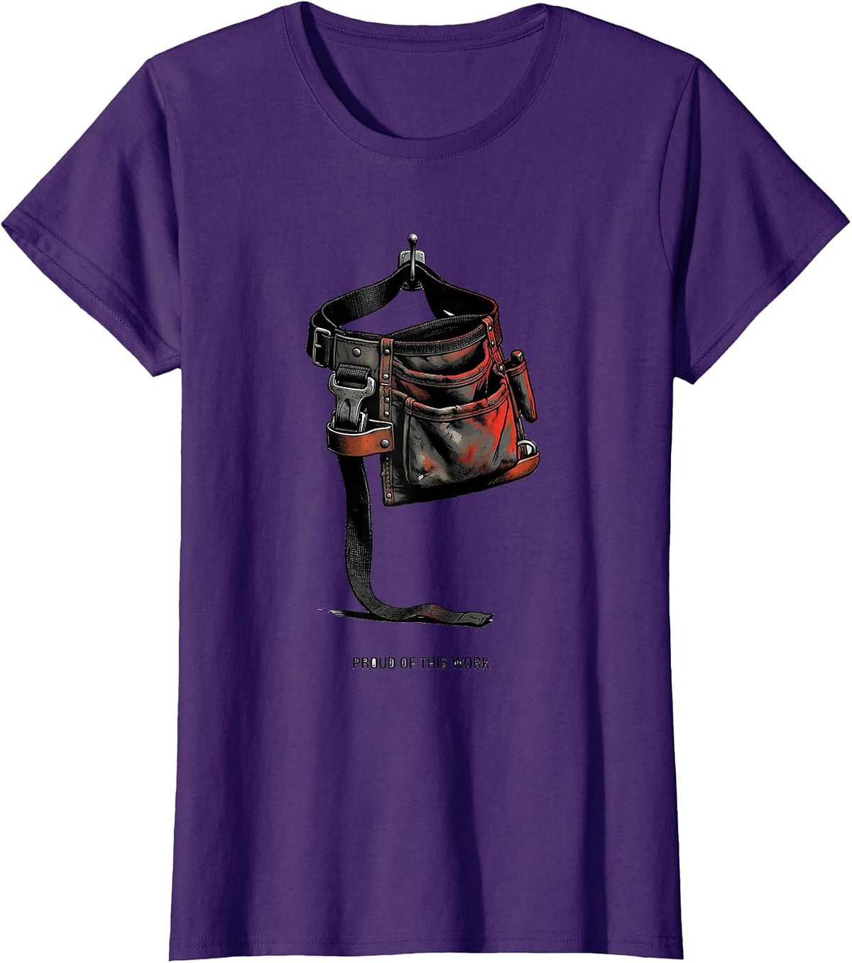 Women's Proud Of This Work Patriotic Labor Day Union Worker Pride T-Shirt - Purple