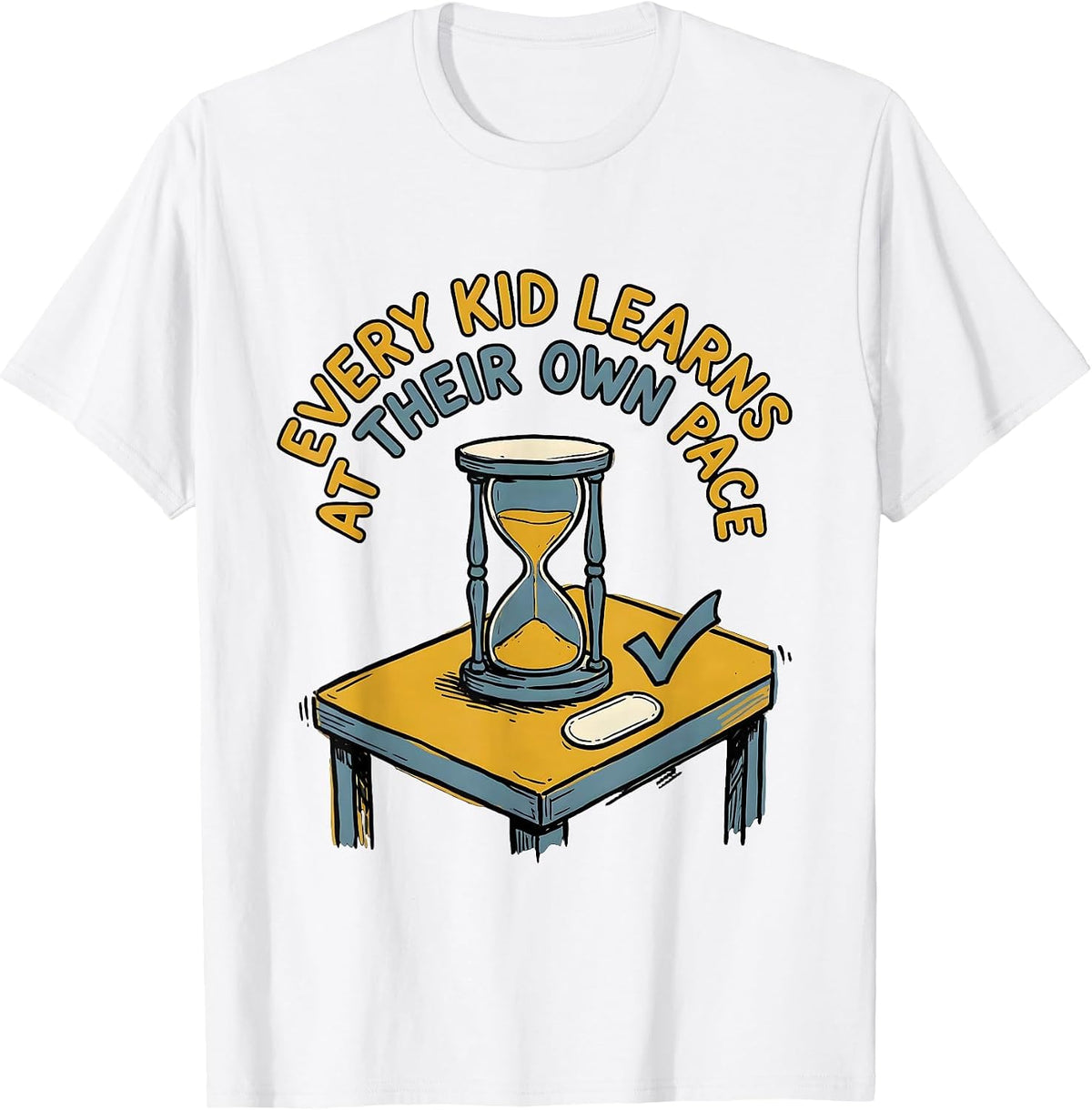 Men's Every Kid Learns At Their Own Pace Special Education Teacher T-Shirt - White