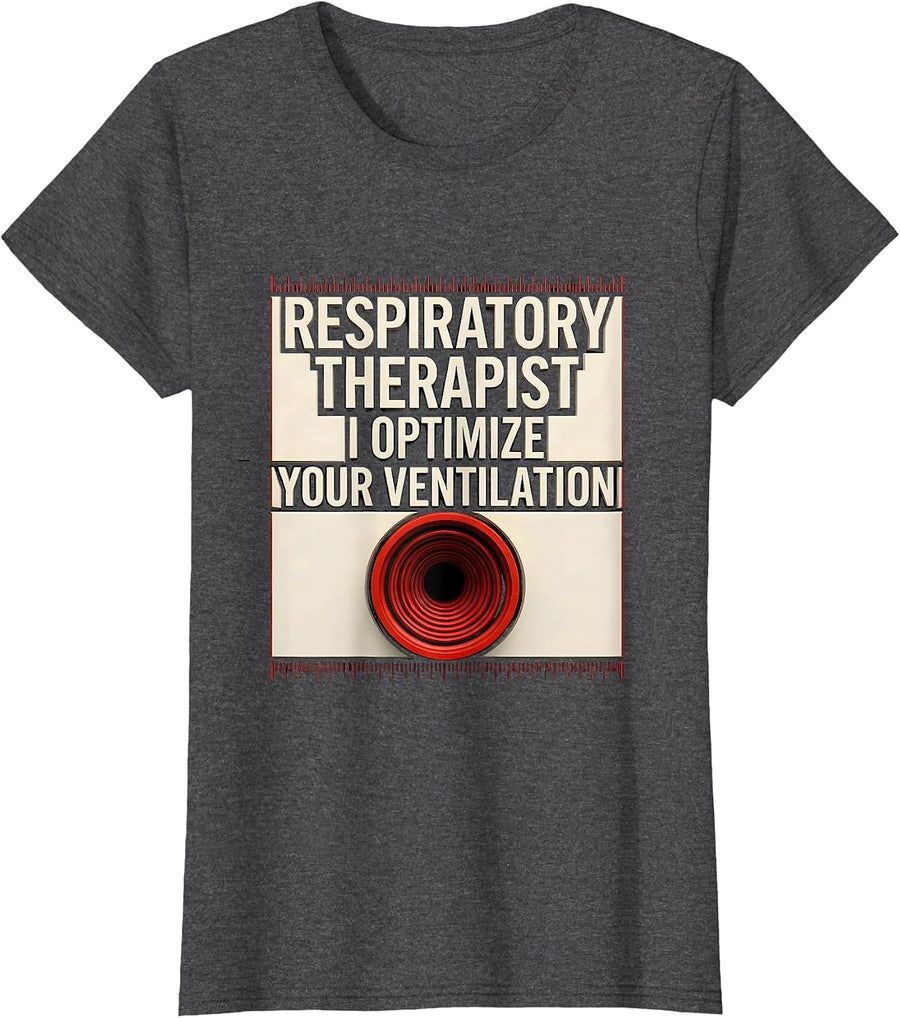 Women's Respiratory Therapist. I Optimize Your Ventilation Geometric T-Shirt - Dark Heather Grey