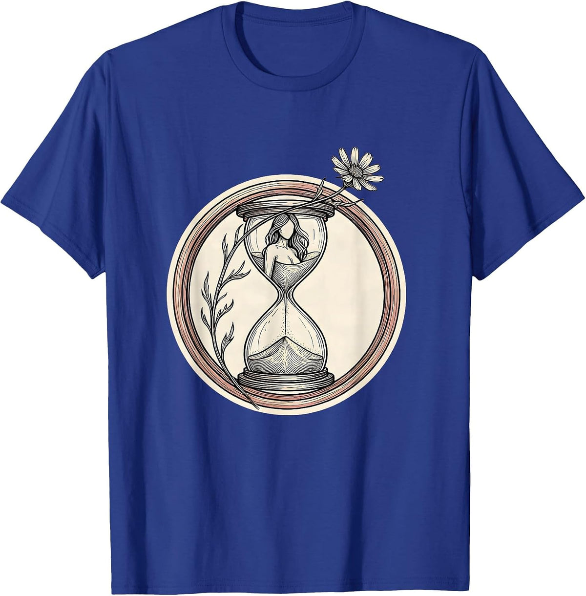 Gigi Hourglass Silhouette Art Design T-Shirt - Royal Blue