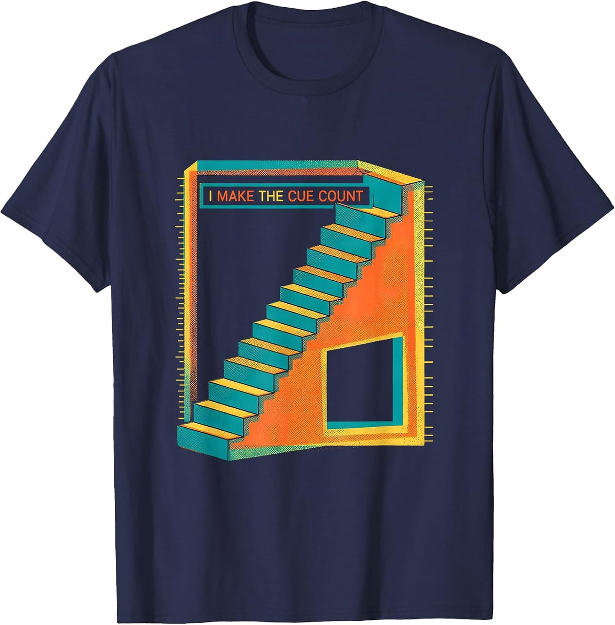 I Make The Cue Count Risograph SPED Teacher Special T-Shirt - Navy Blue
