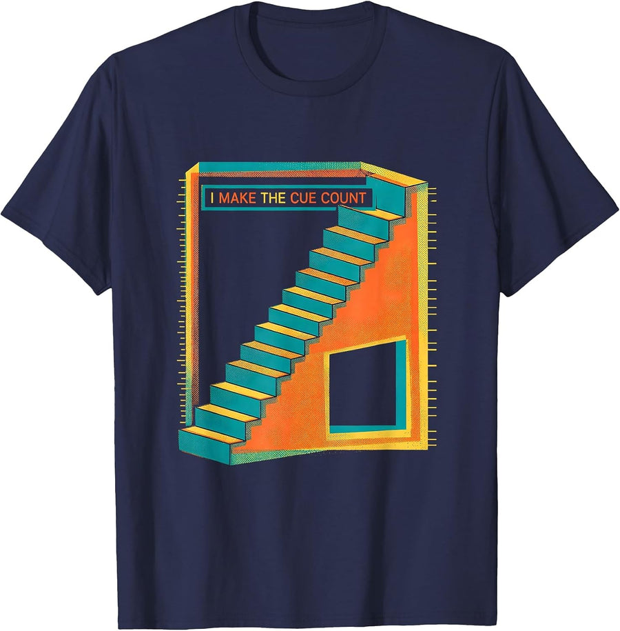I Make The Cue Count Risograph SPED Teacher Special T-Shirt - Navy Blue