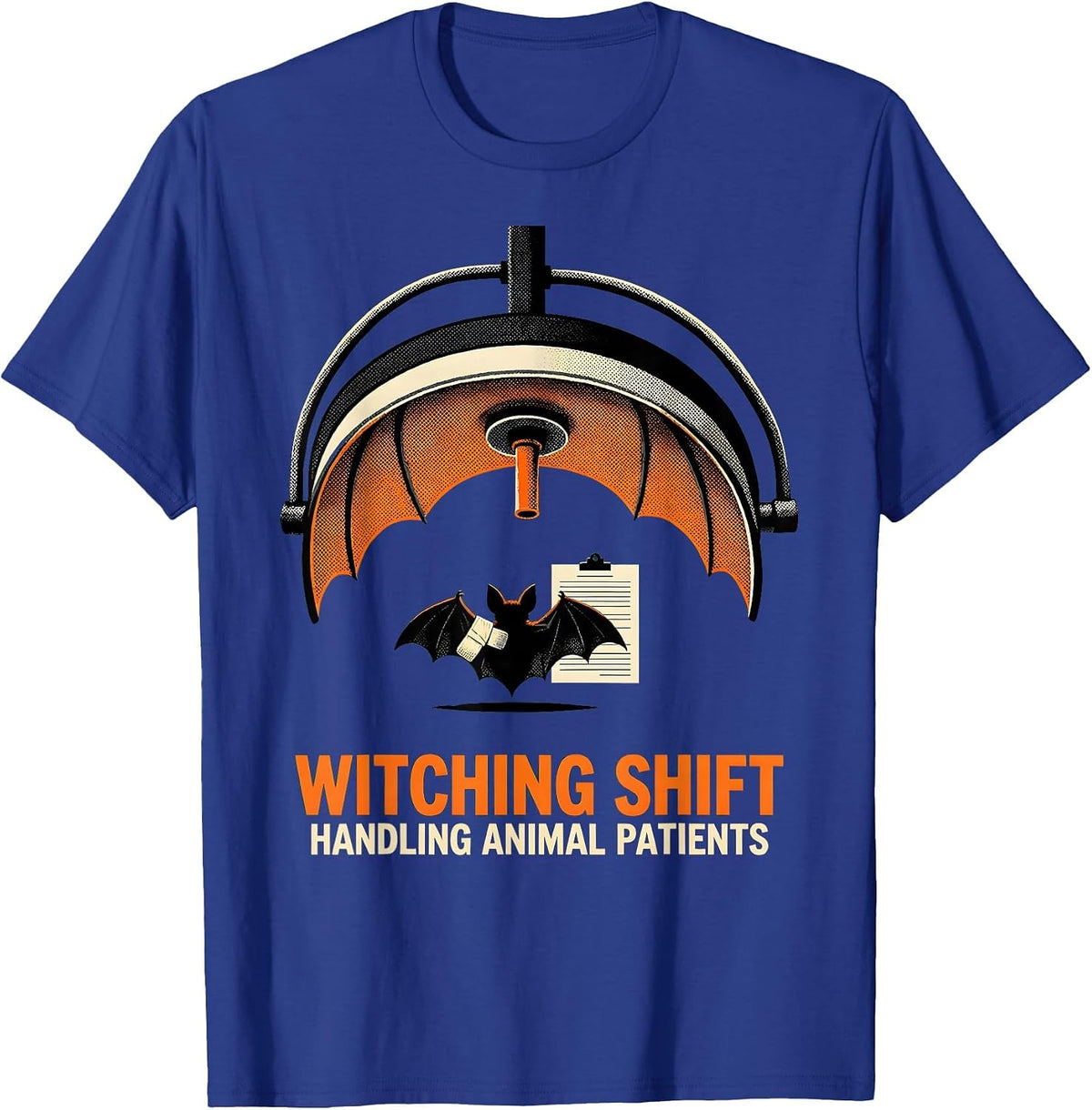 Men's Witching Shift, Handling Animal Patients Vet Tech T-Shirt - Royal Blue