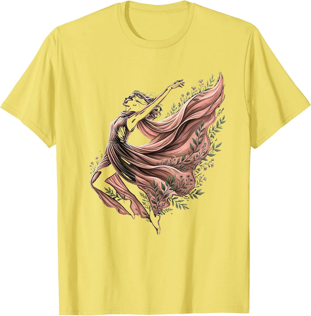 Men's Gigi Leaping Hero Cape Graphic Design T-Shirt - Lemon Yellow