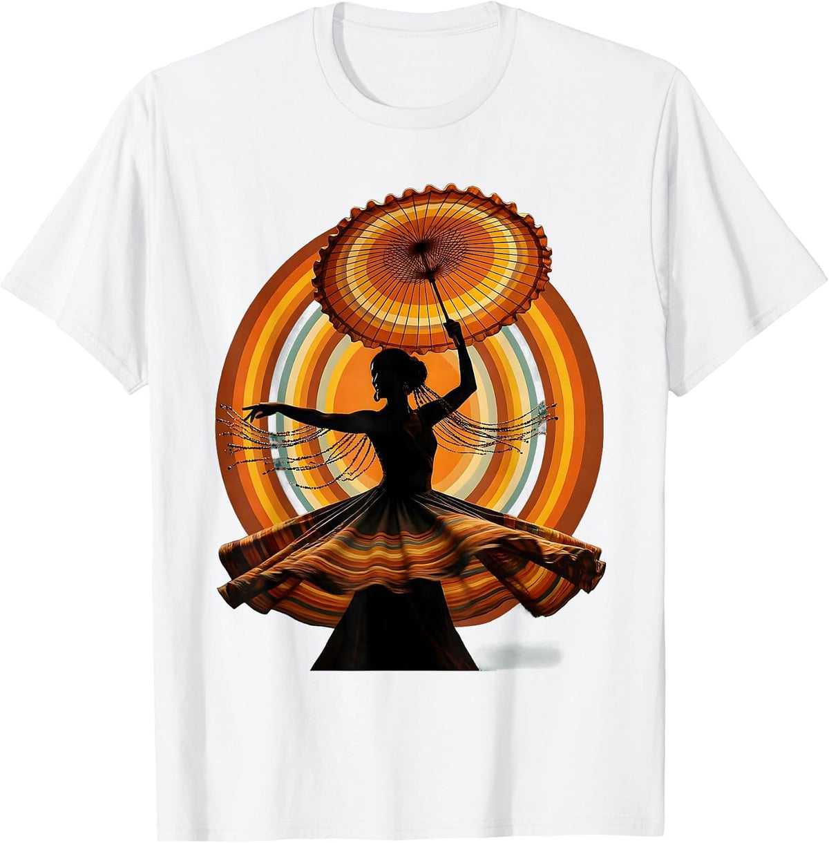 Mardi Gras Second Line Umbrella Dancer Beads T-Shirt - White