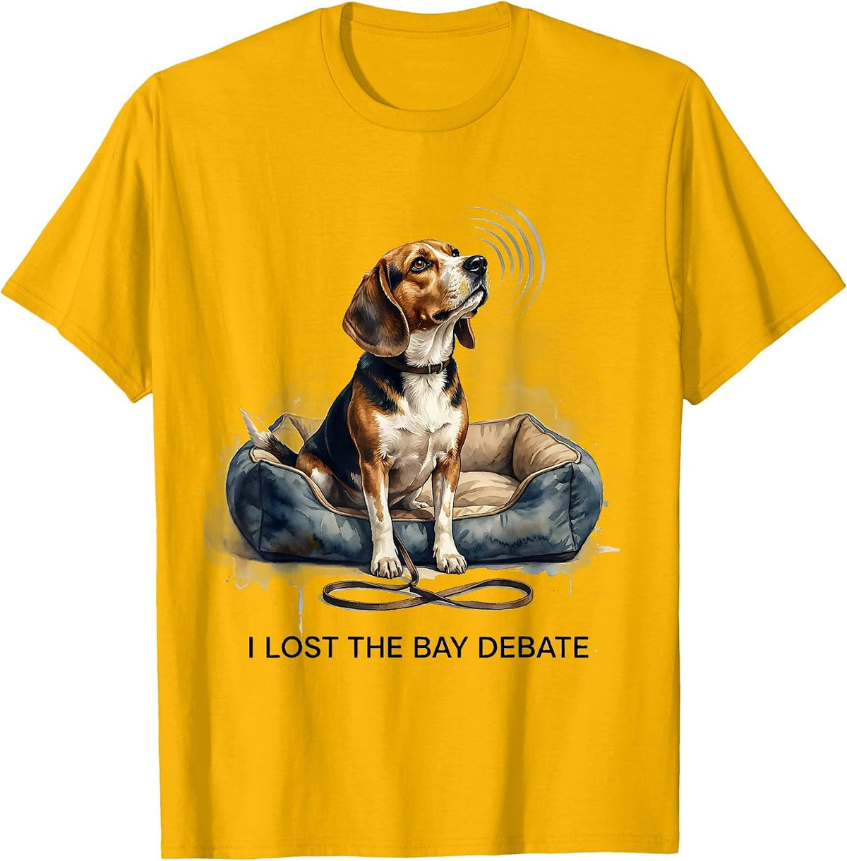 I Lost The Bay Debate Funny Beagle Dog Lover Humor T-Shirt - Golden Yellow