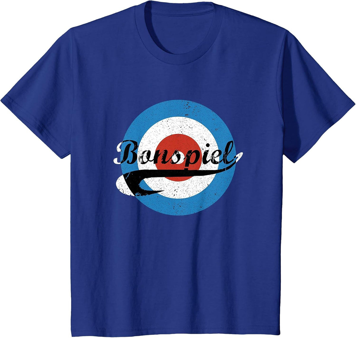 Bonspiel Curling Rink Retro Distressed T-Shirt T-Shirt - Royal Blue