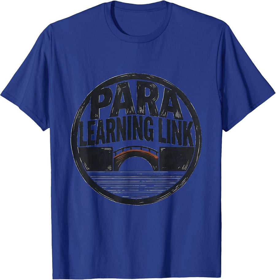 Para Learning Link Linocut Teacher's Aide Appreciation Badge T-Shirt - Royal Blue