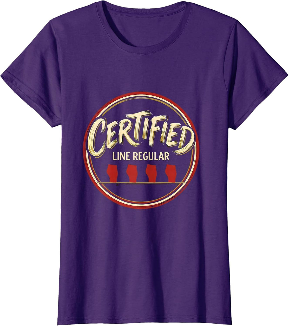 Women's Certified Line Regular Funny Dance Lover Line Dance Humor T-Shirt - Purple