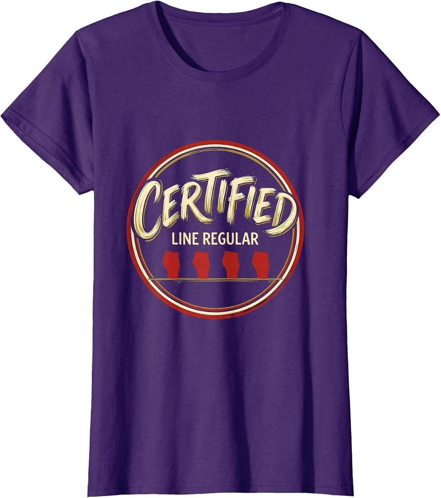 Women's Certified Line Regular Funny Dance Lover Line Dance Humor T-Shirt - Purple