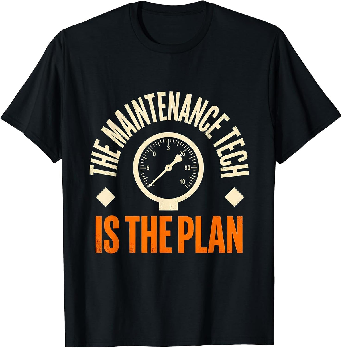 Men's The Maintenance Tech Is The Plan Funny HVAC Technician Gift T-Shirt - Black