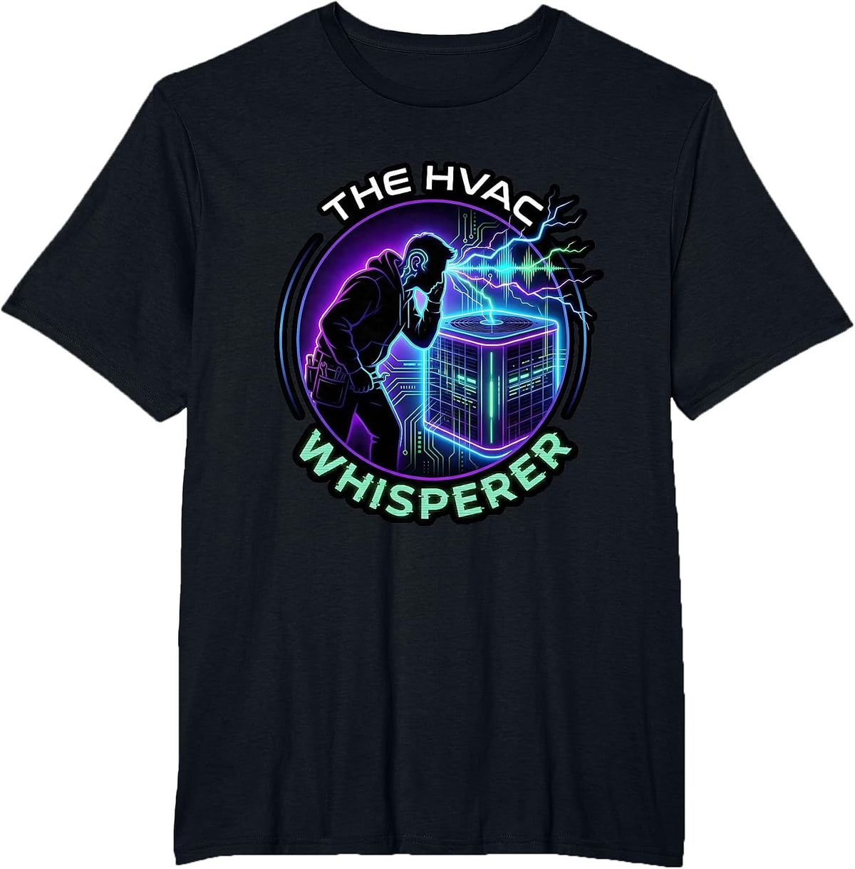 The HVAC Whisperer AC Service Repair Technician T-Shirt - Black
