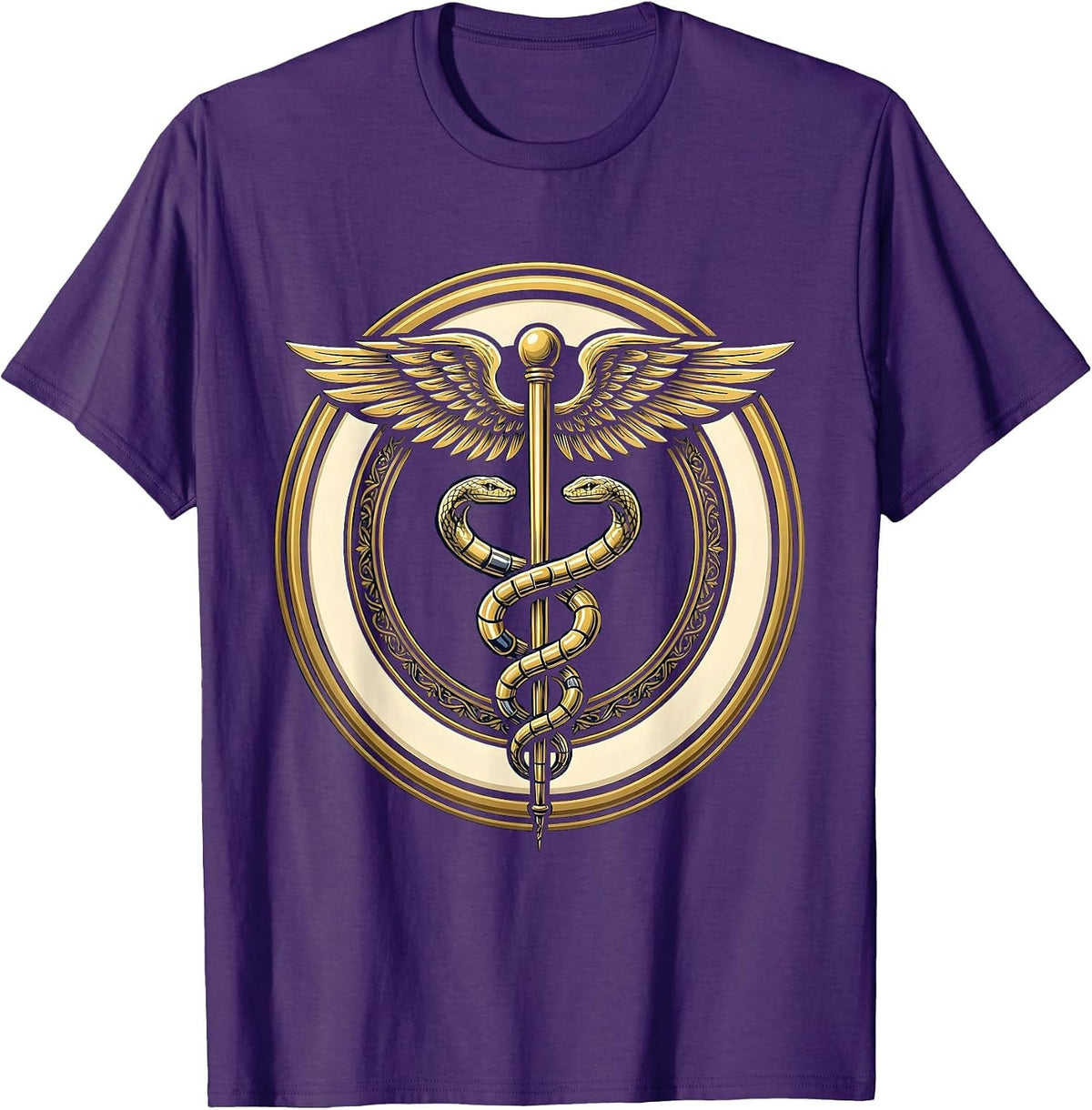 Pharmacy Technician Caduceus Pill Capsule Design T-Shirt - Purple