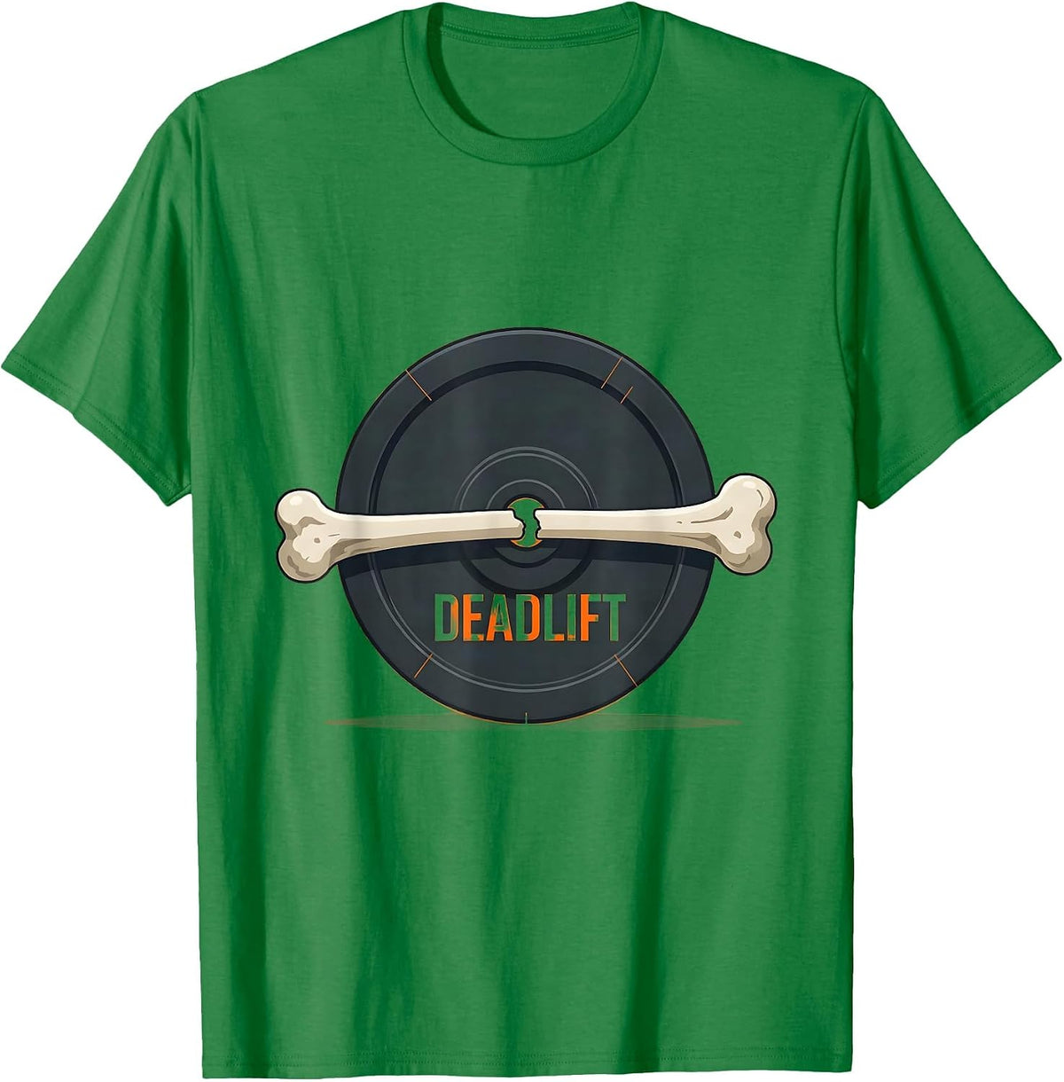 Men's Deadlift Funny Halloween Skeleton Weight Lifting Workout Gym T-Shirt - Kelly Green