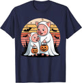 Halloween Pig Ghost Pigs T-Shirt - Navy Blue